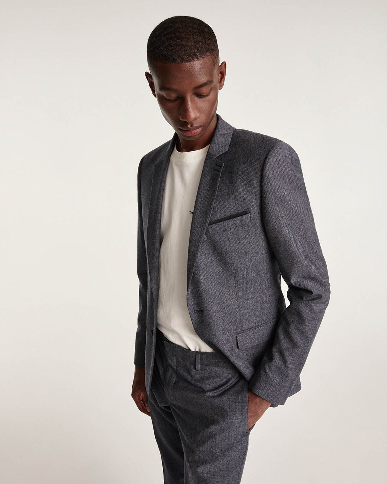 The Kooples HOMBRE GREY chaqueta de traje gris lana slim