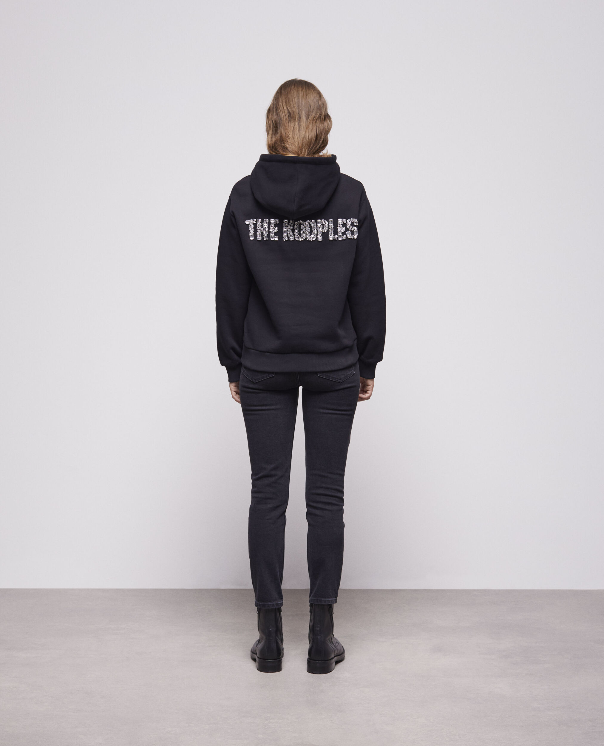Sweatshirt à logo noir, BLACK, hi-res image number null
