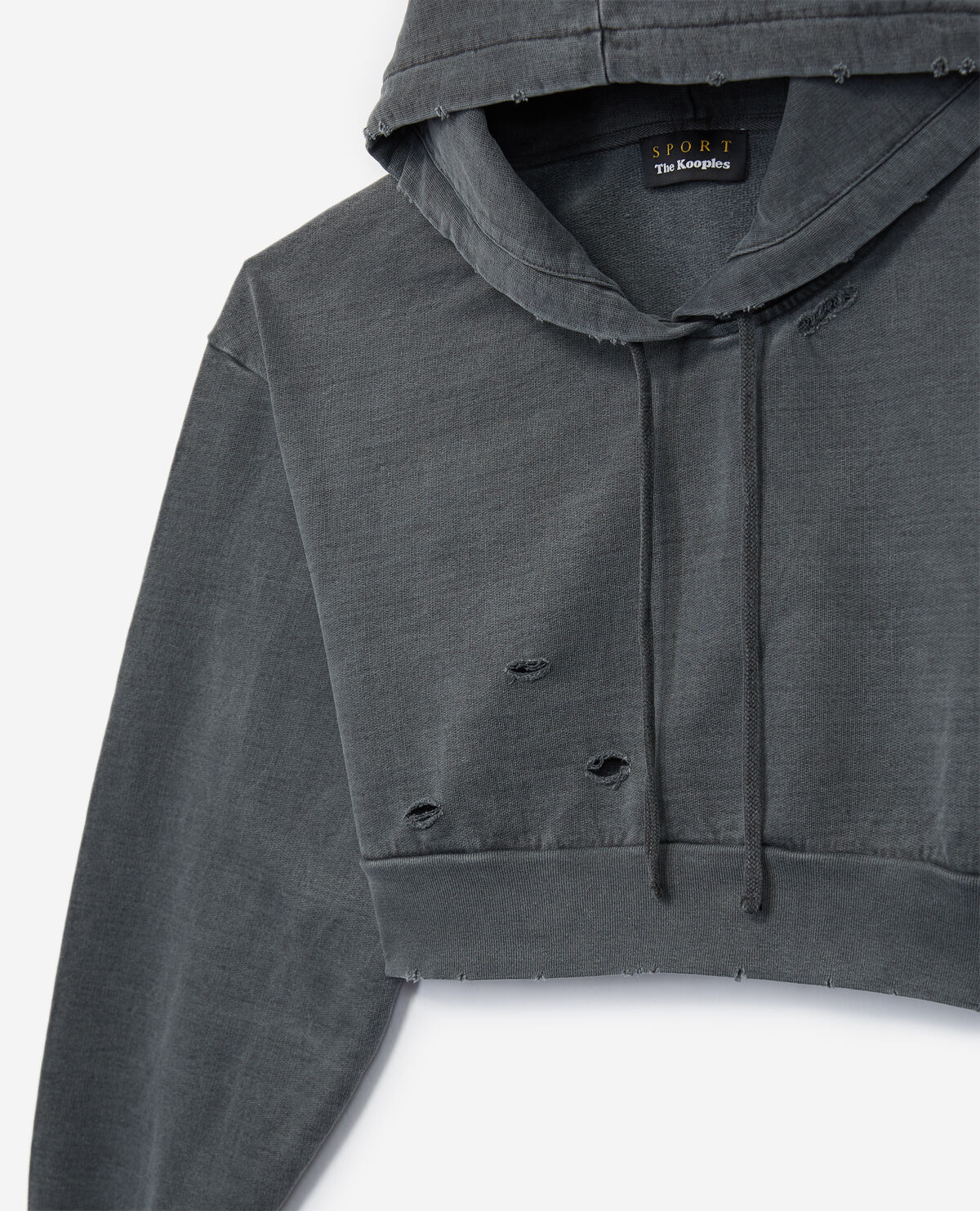 Grey fleece cotton hoodie