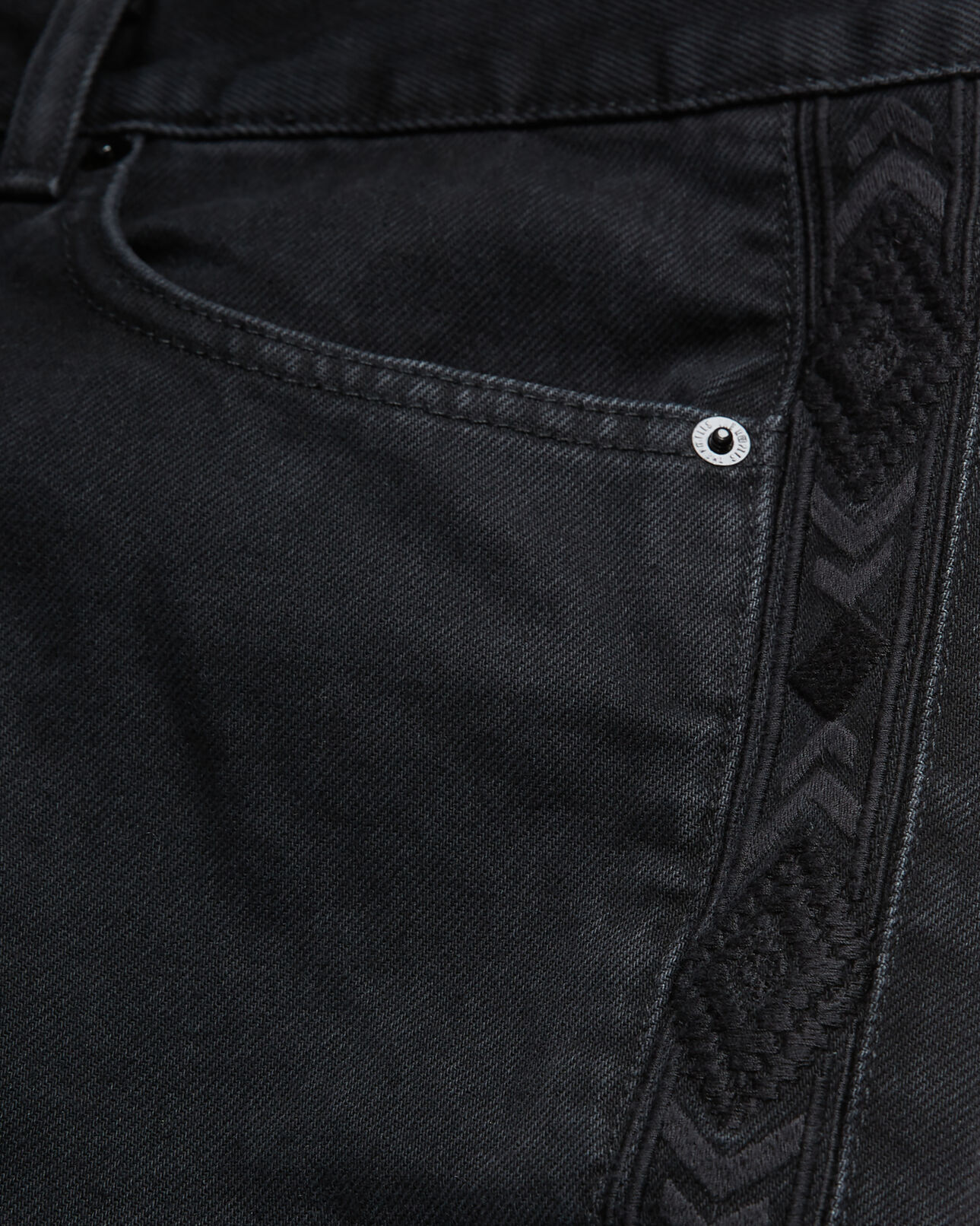 The Kooples HOMME BLACK WASHED jean taille haute noir