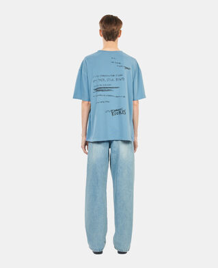 The Kooples H STONE BLUE light blue what is handwritten serigraphy t-shirt