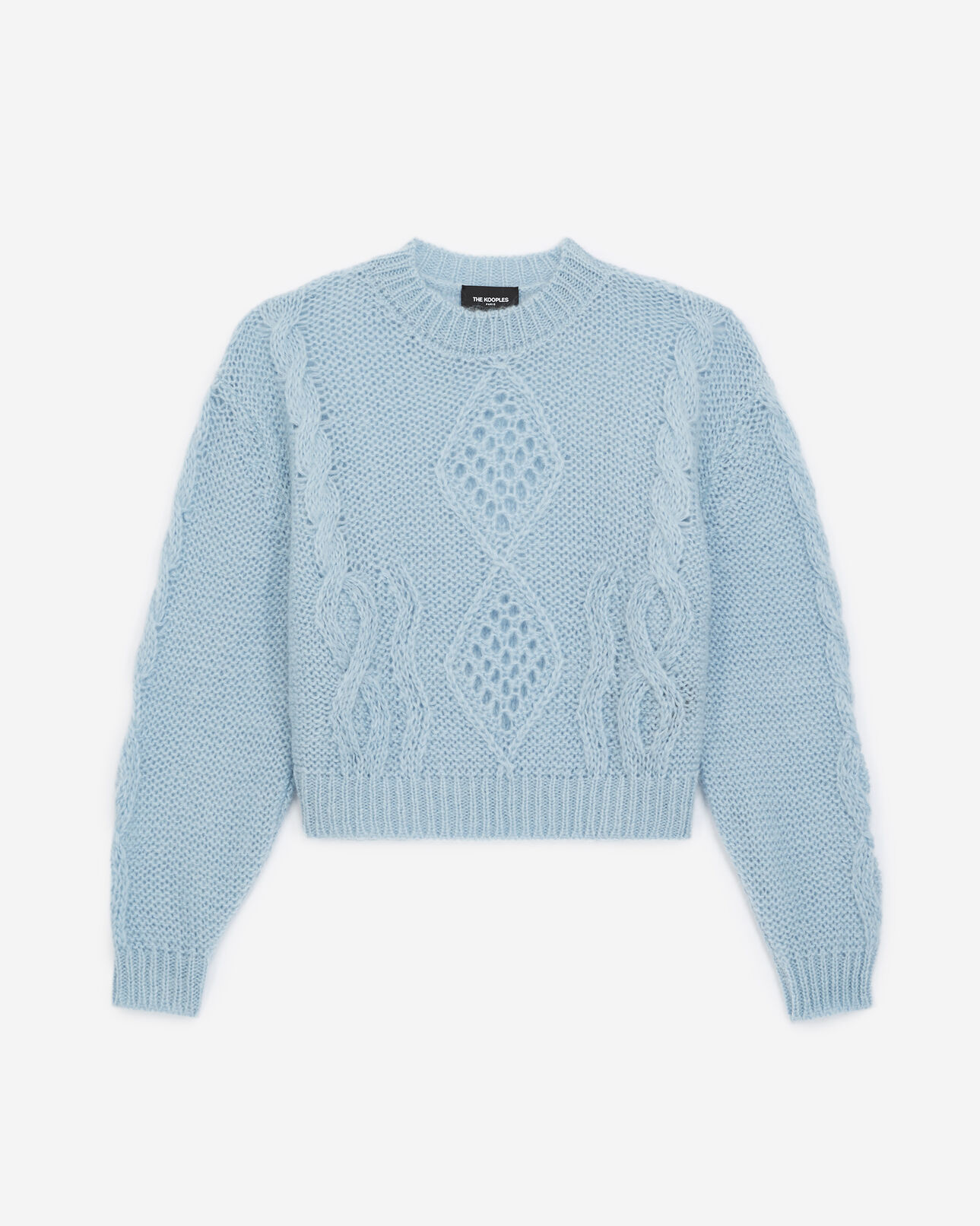 The Kooples WOMEN BABY BLUE classic sky blue mohair sweater