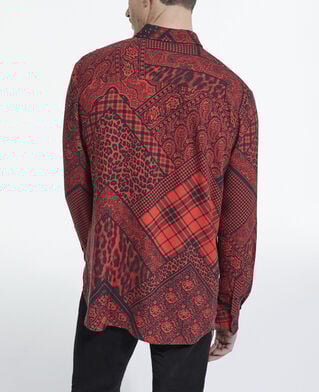 The Kooples H BLACK - RED printed shirt with classic collar