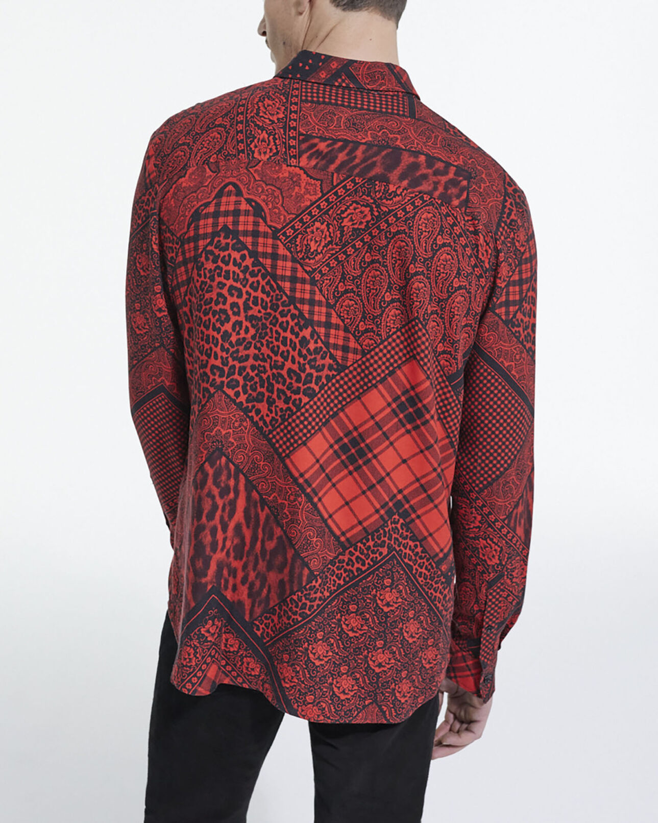 The Kooples HOMME BLACK - RED chemise col classique imprimée