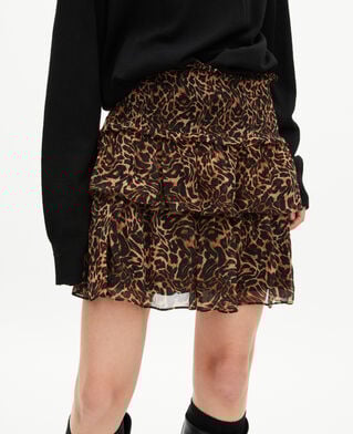 The Kooples DAMEN LEOPARD kurzer rock mit volants im leopardenmuster