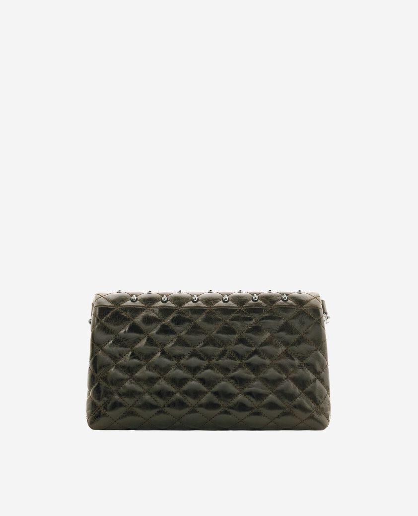 The Kooples WOMEN OLIVE_01 heritage small green leather pouch