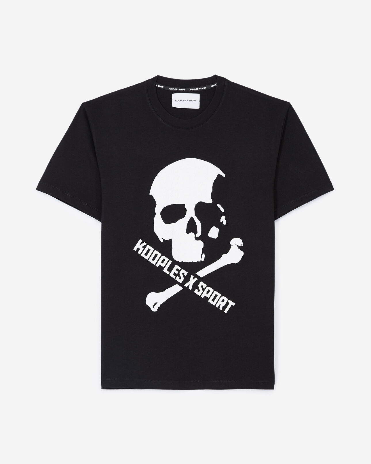 The Kooples HERREN BLACK baumwoll-t-shirt schwarz totenkopfmotiv