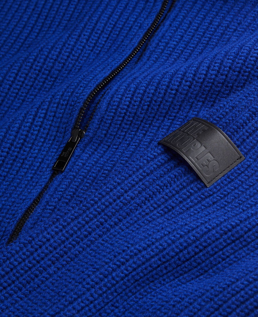blue cardigan with zipper