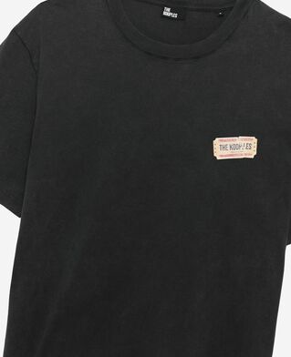 The Kooples MEN BLACK WASHED t-shirt with faded black silk-screen print