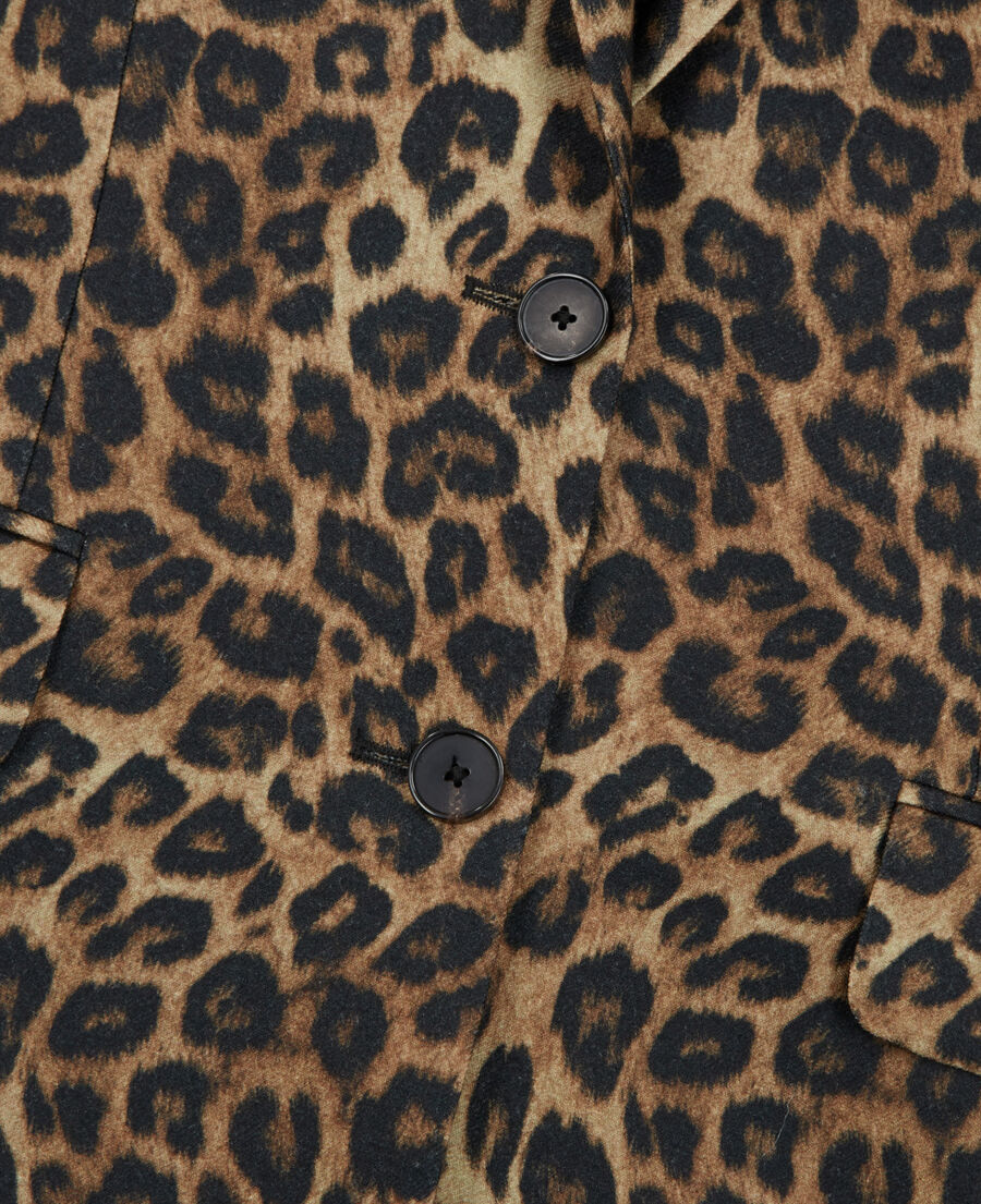 gerade geschnittene jacke mit leopardenmotiv