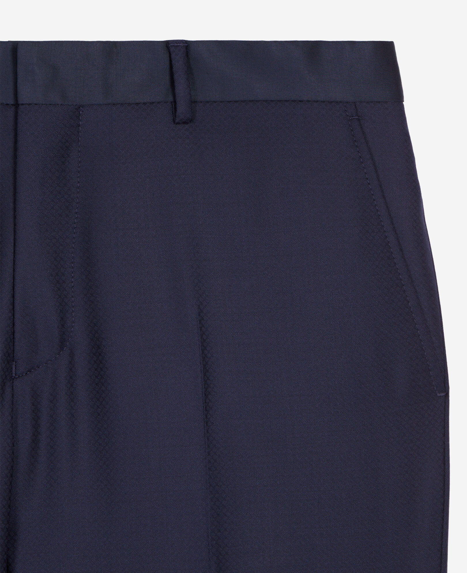 The Kooples MEN NAVY blue navy wool tuxedo fitted trousers