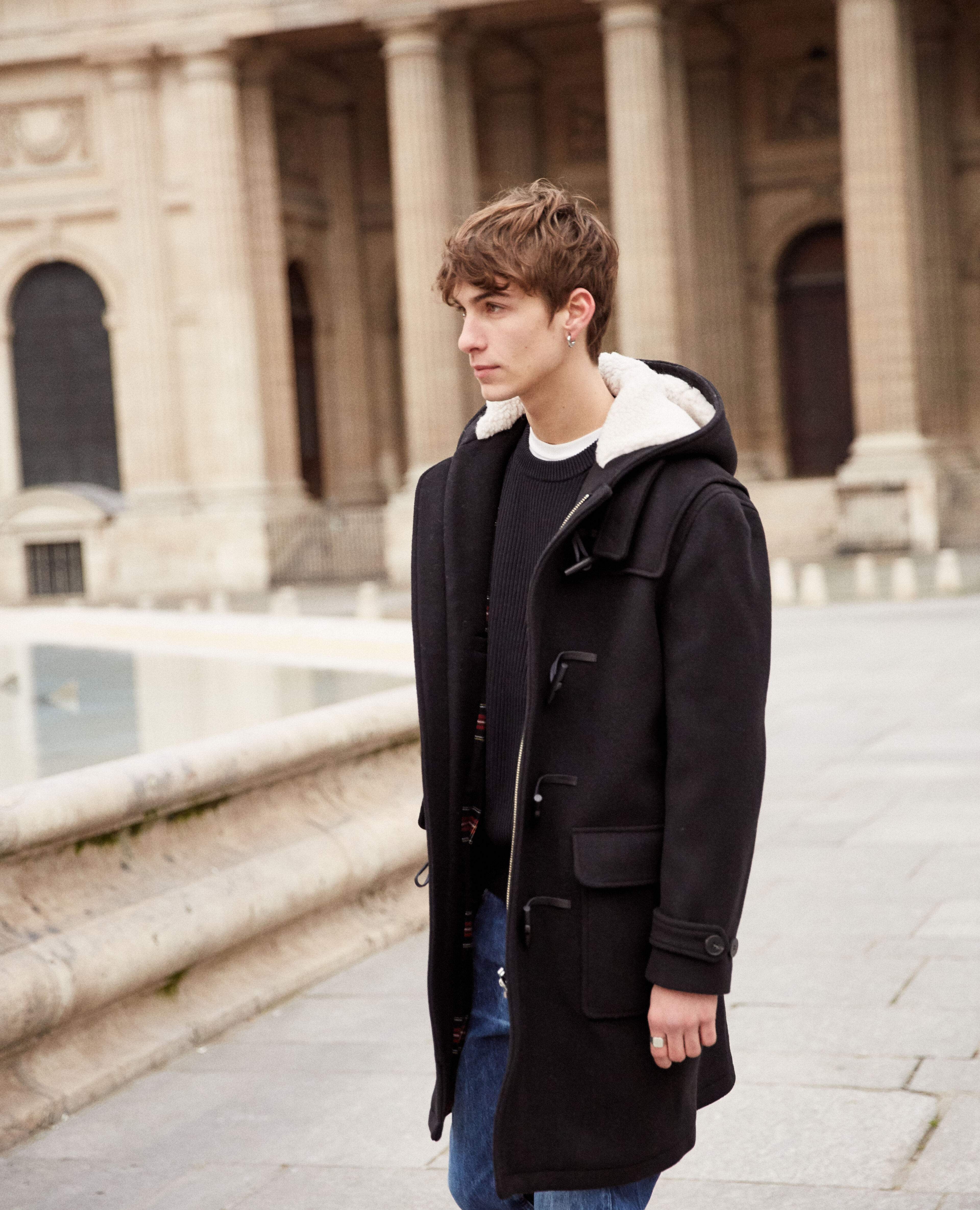 Black duffle coat on sale