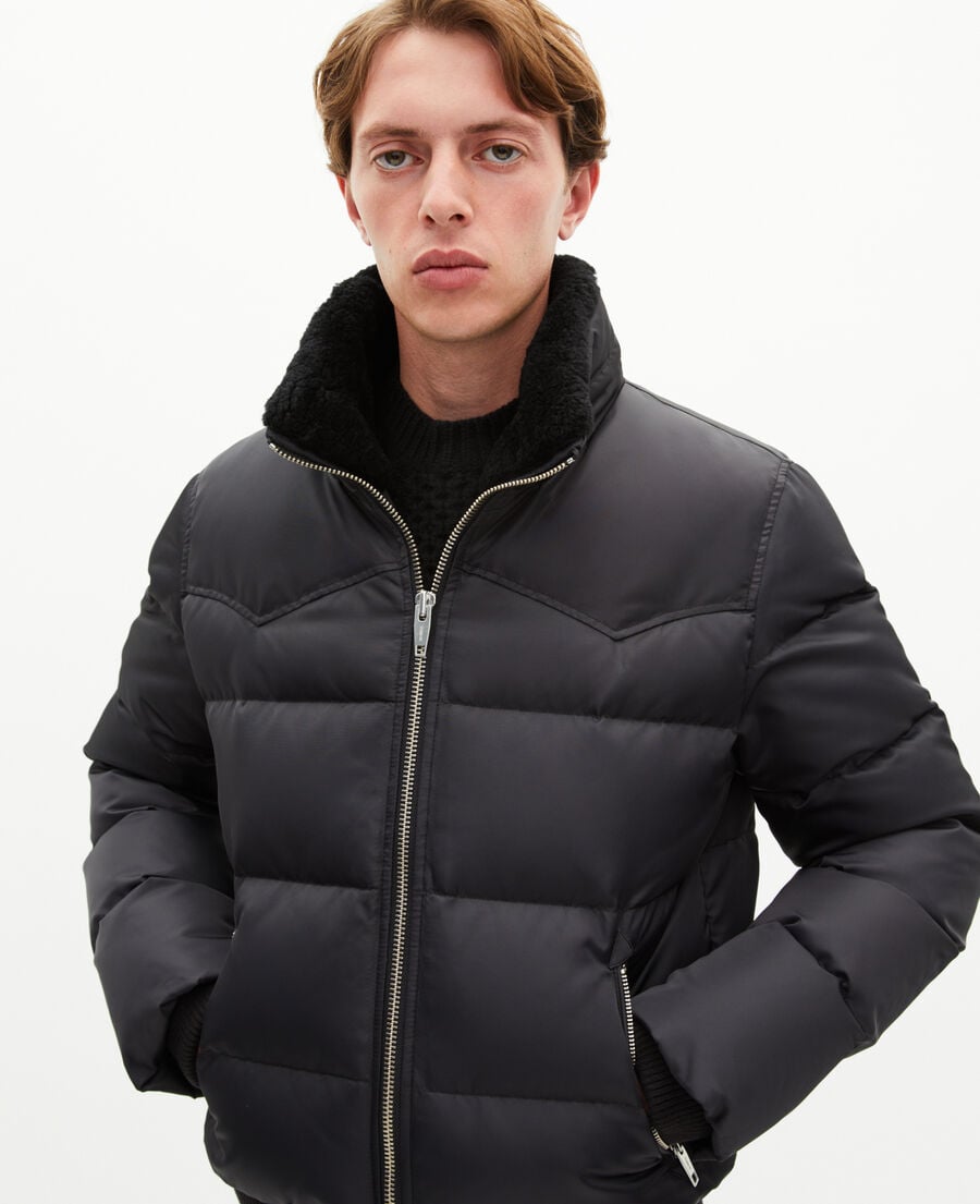 The Kooples MEN STONE down jacket with grey fur collar