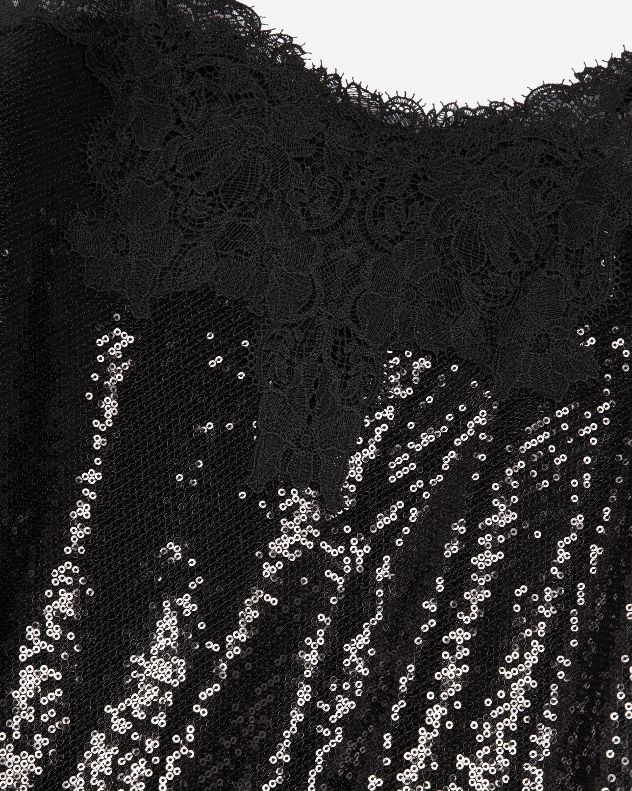 The Kooples WOMEN BLACK black sequinned long babydoll dress