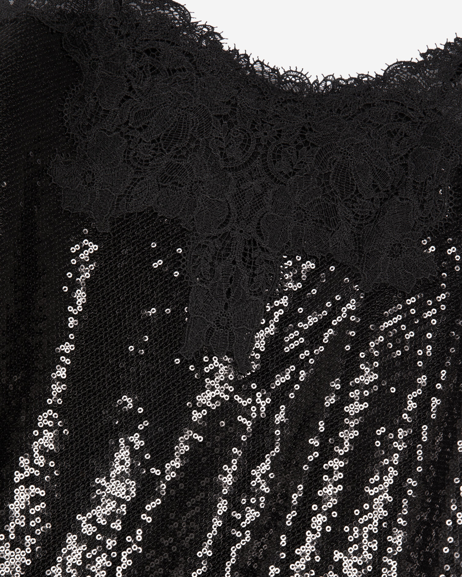 Black sequinned long babydoll dress, BLACK, hi-res image number null