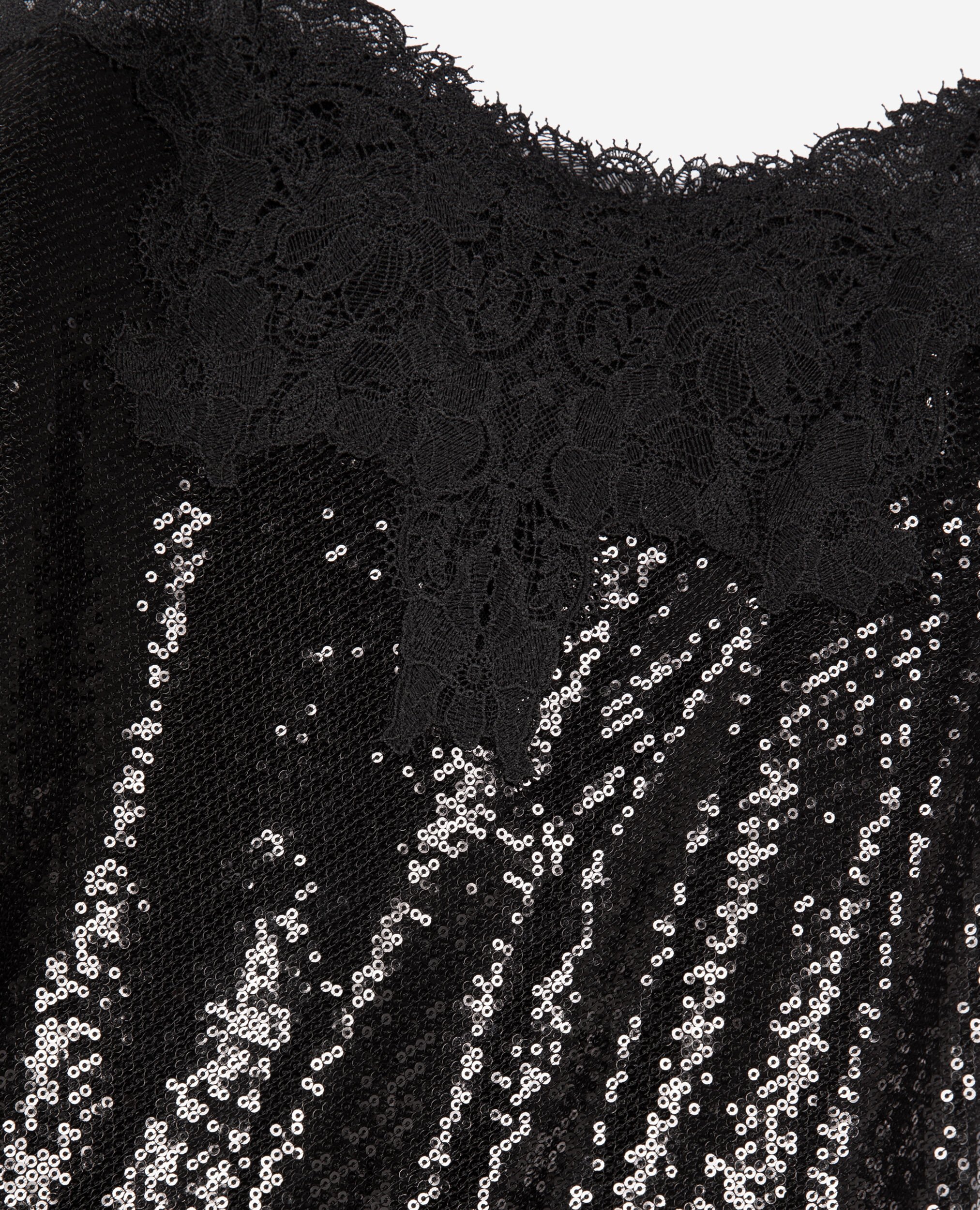 Robe nuisette longue à sequins noire, BLACK, hi-res image number null