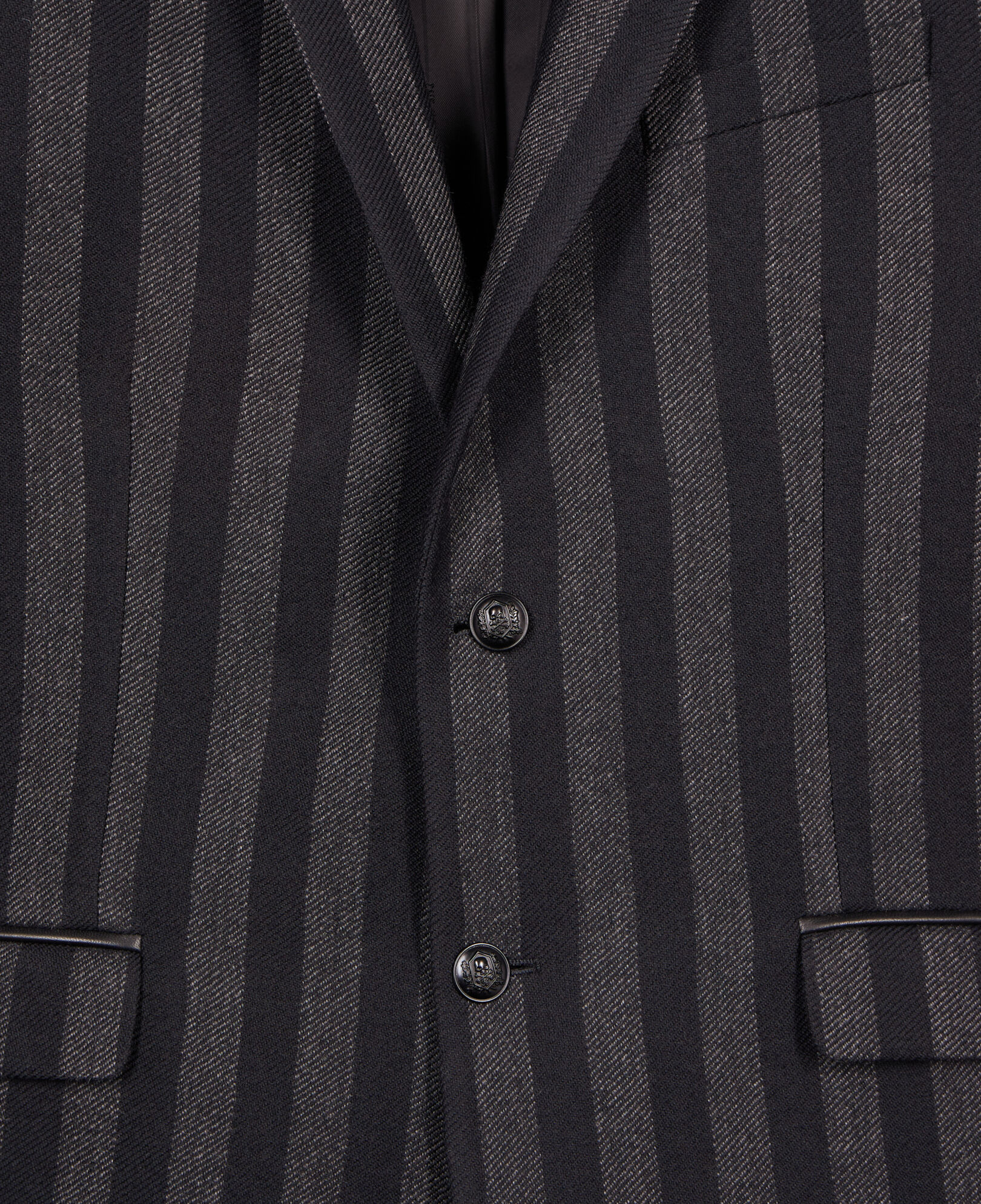 The Kooples HOMME BLACK GREY blazer en laine à rayures
