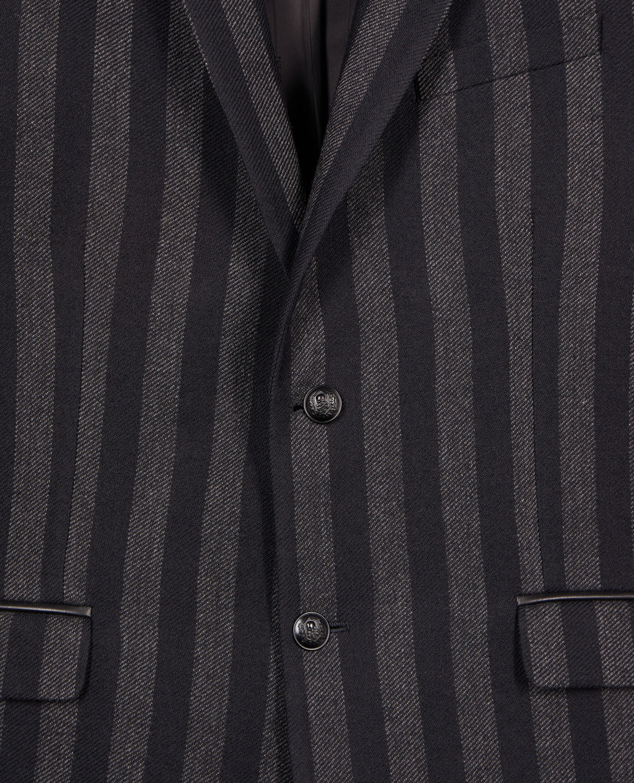 Blazer en laine à rayures, BLACK GREY, hi-res image number null