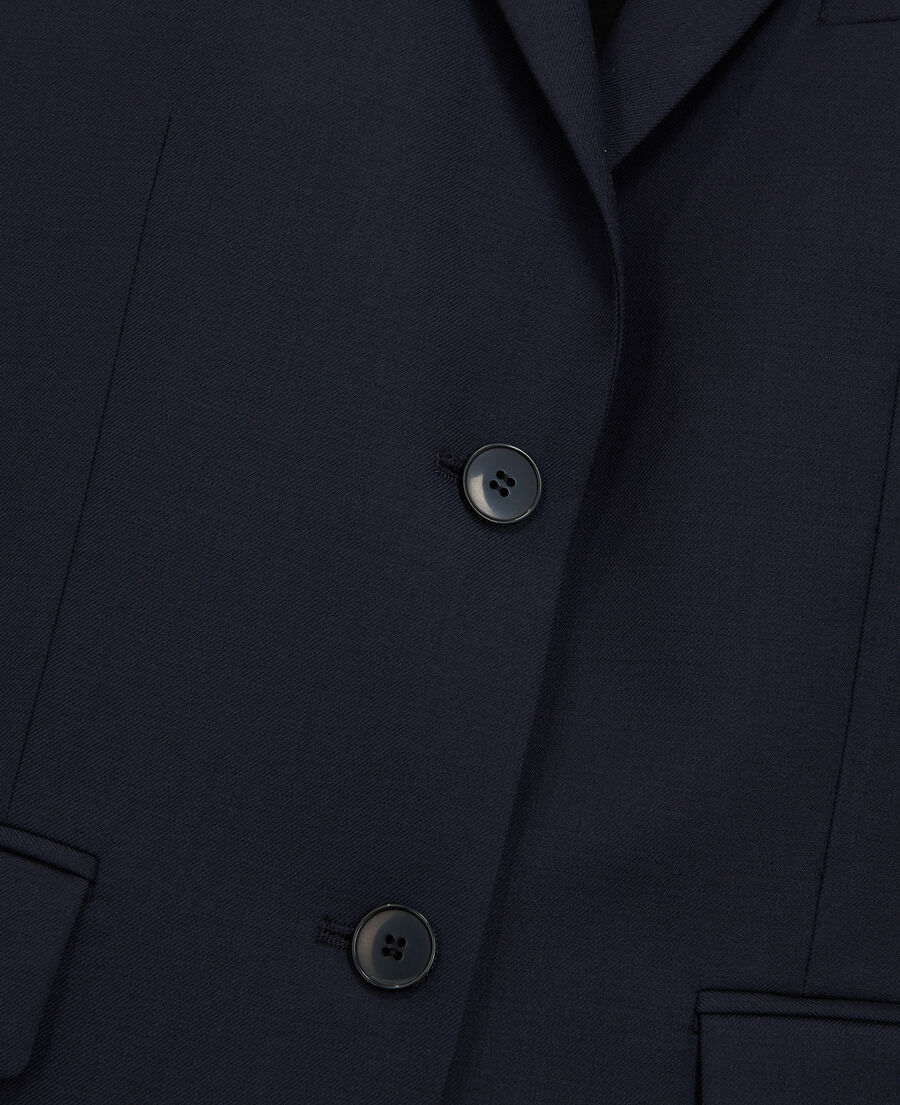 navy blue wool suit jacket