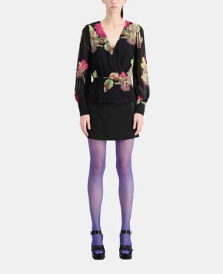 The Kooples F PINK BLACK printed crossover top