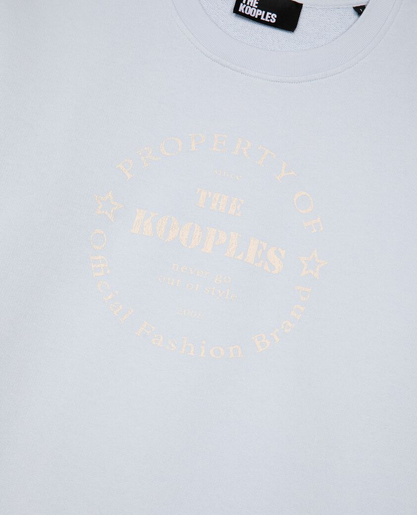 The Kooples FEMME LIGHT BLUE sweatshirt avec s&eacute;rigraphie bleu clair