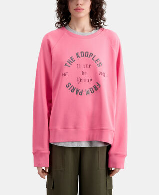 The Kooples F OLD PINK pink sweatshirt with 11 rue de prony serigraphy
