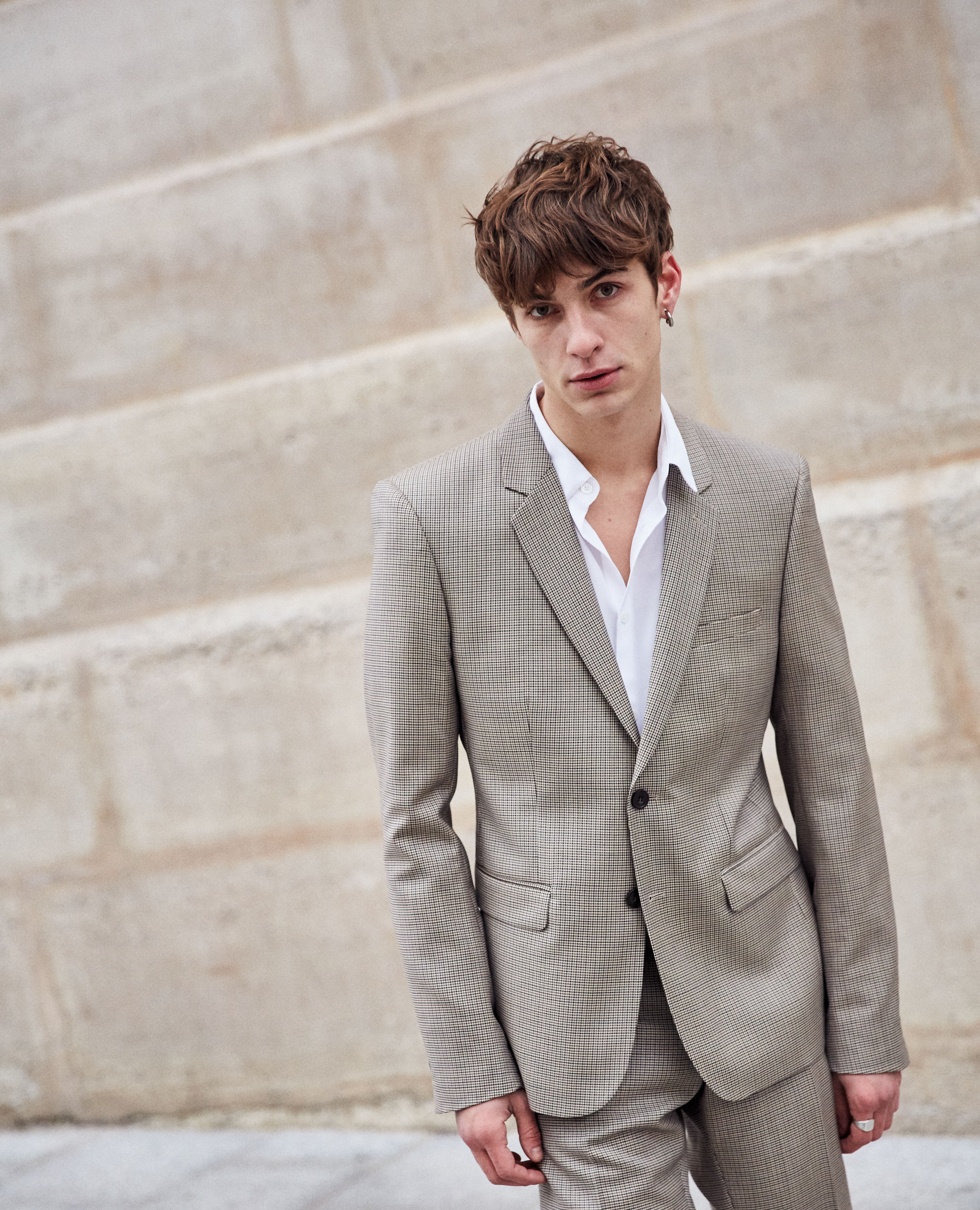 Beige mens cheap suit jacket