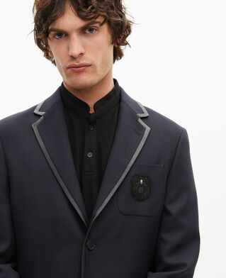 The Kooples H DARK NAVY navy blue wool-blend jacket