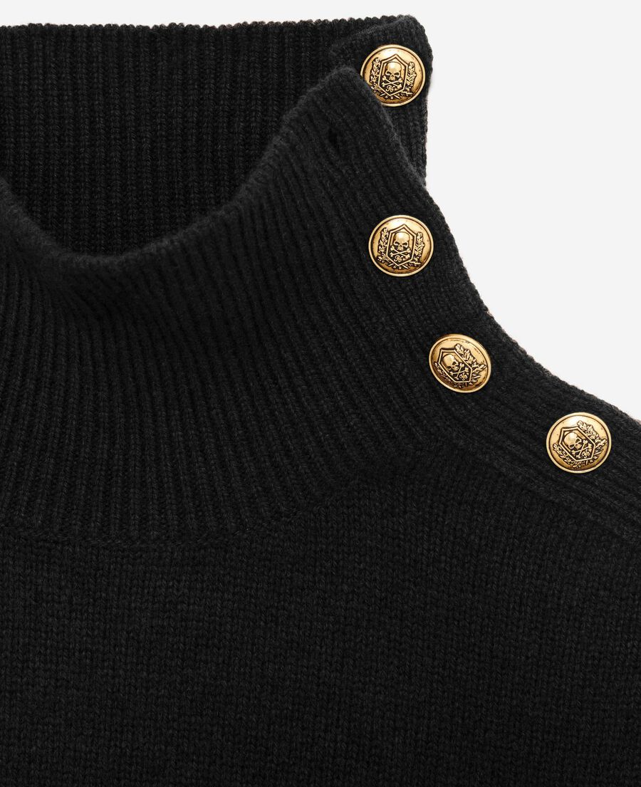 The Kooples FEMME BLACK robe courte en laine noire