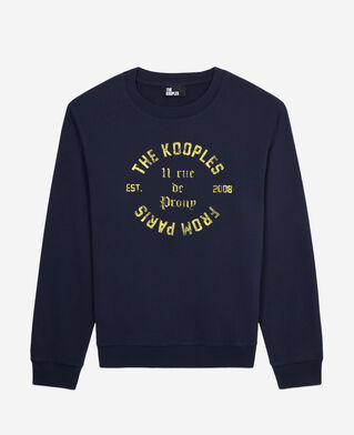 The Kooples MEN NAVY navy blue sweatshirt with 11 rue de prony serigraphy