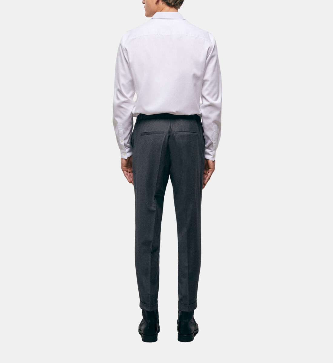 Gray wool suit pants