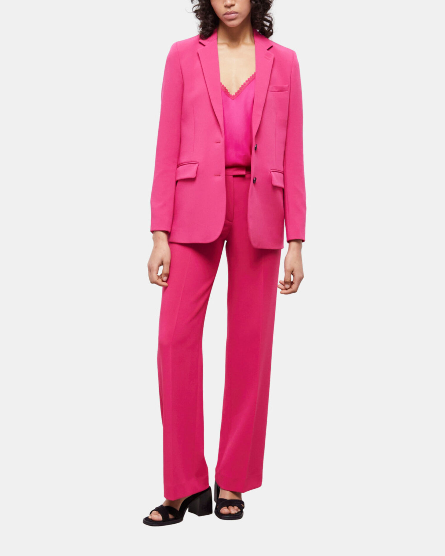 Veste tailleur rose en crêpe, PINK, hi-res image number null