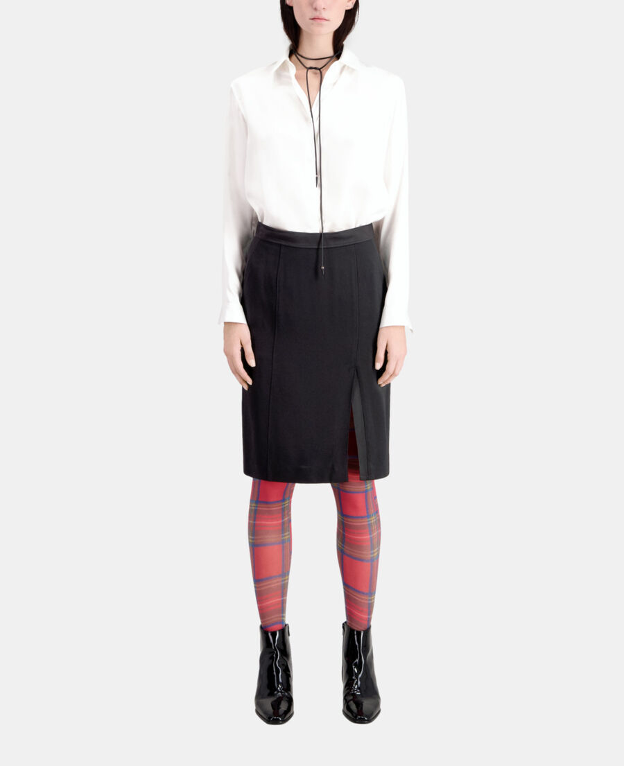 black midi pencil skirt