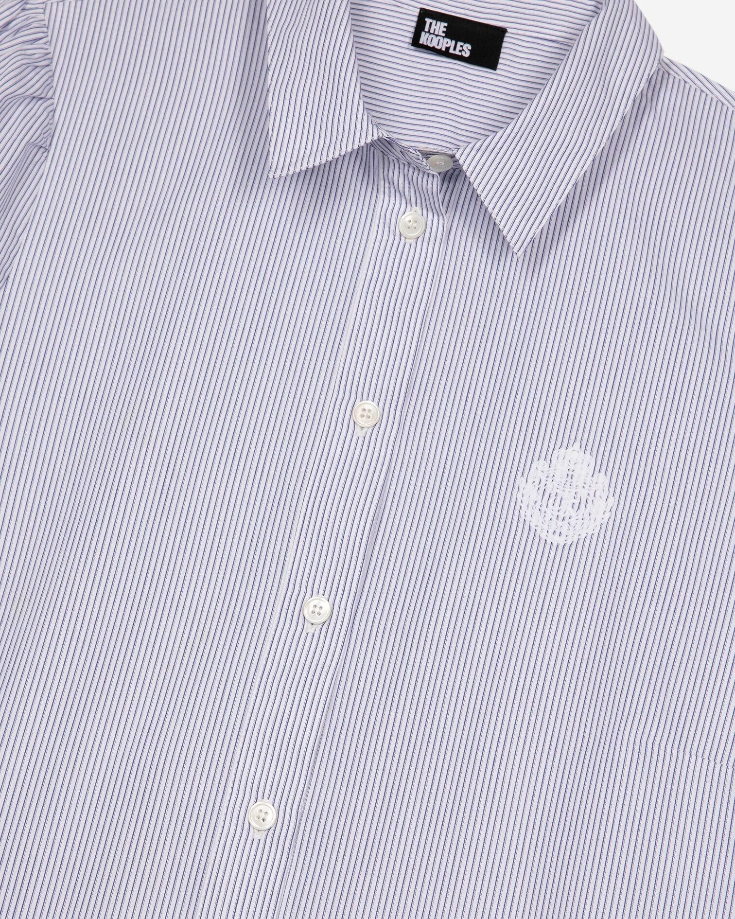 Robe courte col chemise à rayures bleue, BLUE WHITE, hi-res image number null