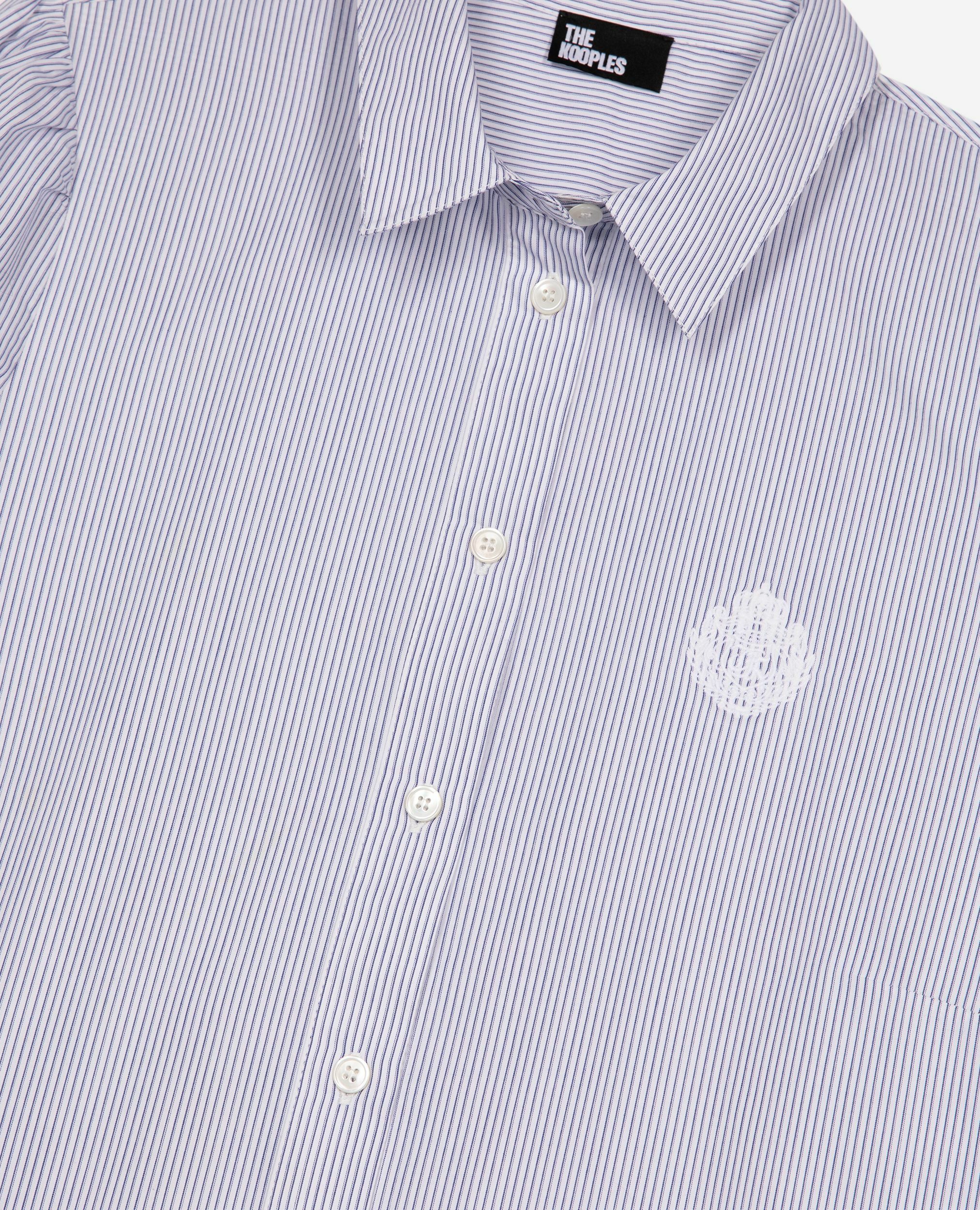 Short blue striped shirt collar dress, BLUE WHITE, hi-res image number null