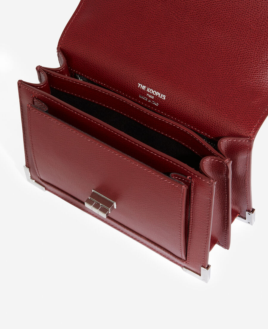 small emily bag in burgundy grained leather