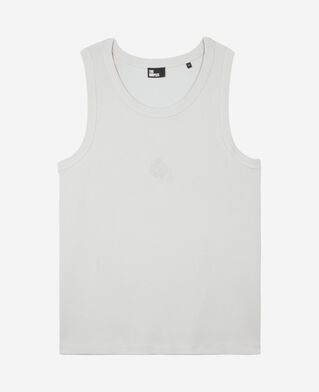 The Kooples H LIGHT GREY tank top with grey coat-of-arms embroidery