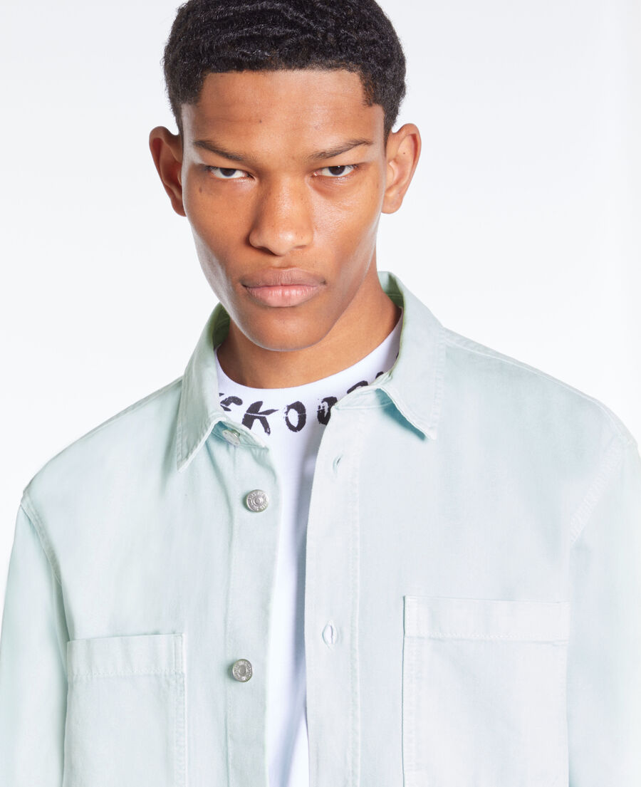 green denim overshirt