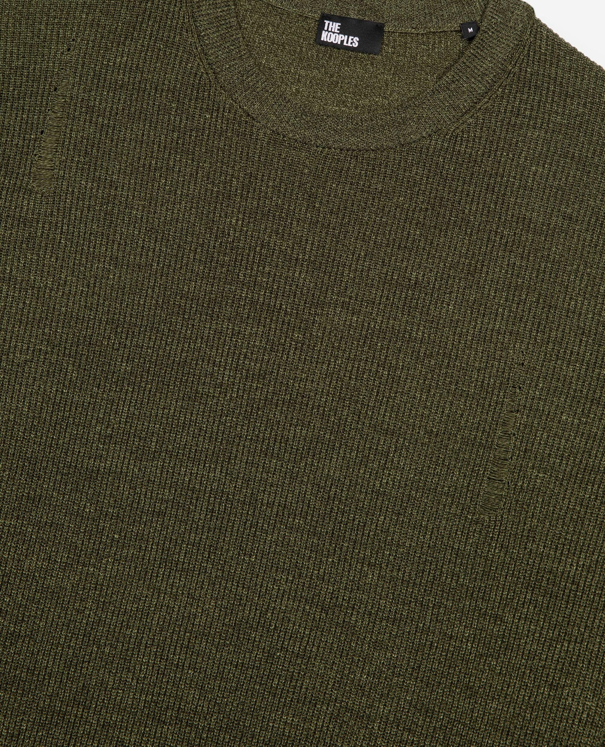 Khaki wool and linen sweater, OLIVE KAKI, hi-res image number null