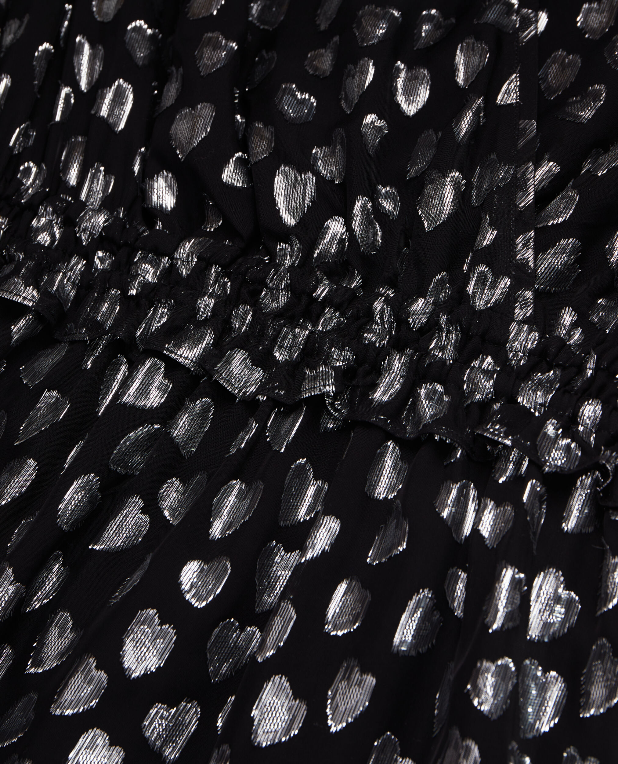 Schwarzes kurzes Kleid mit silbernen Herzen, BLACK SILVER, hi-res image number null