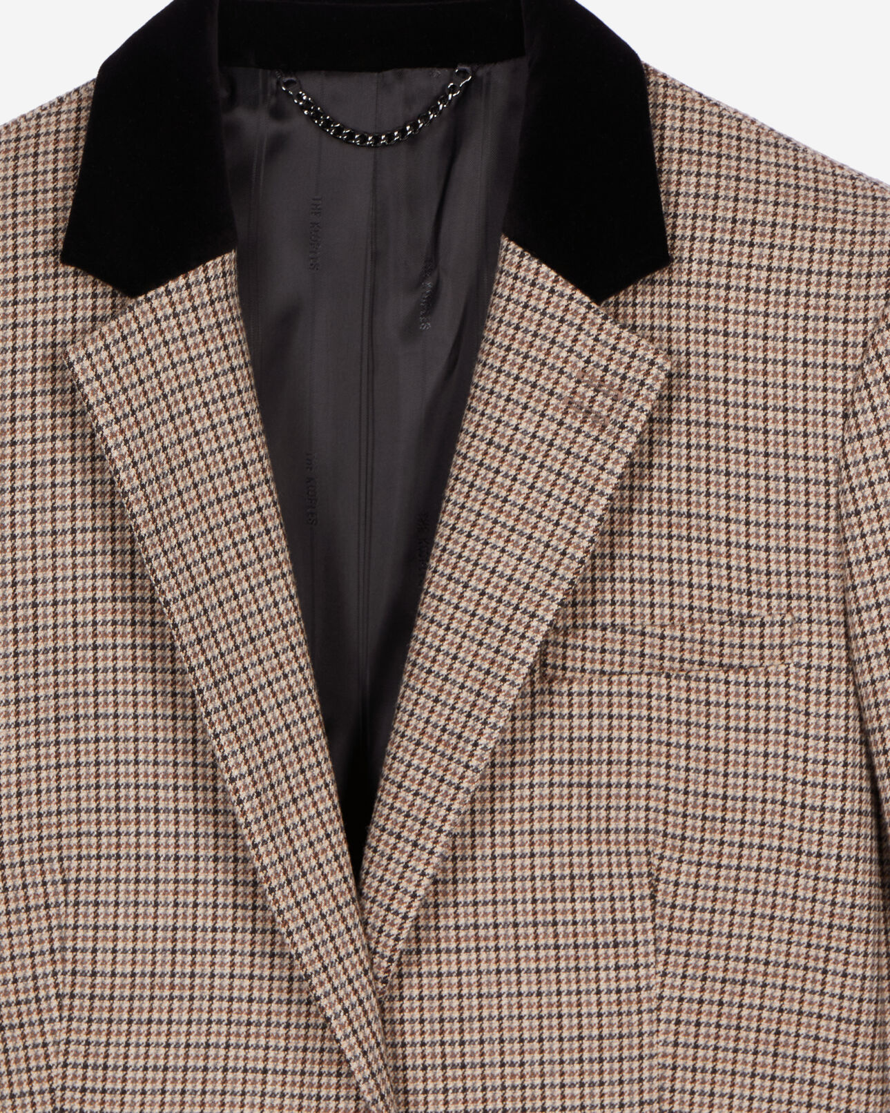 The Kooples WOMEN BEIGE-BROWN beige houndstooth suit jacket