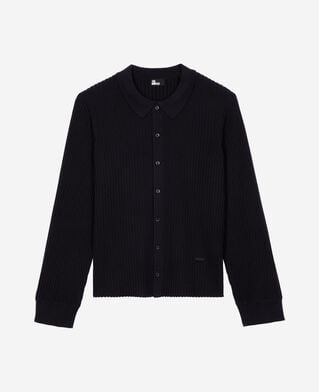 The Kooples H DARK NAVY navy ribbed cardigan