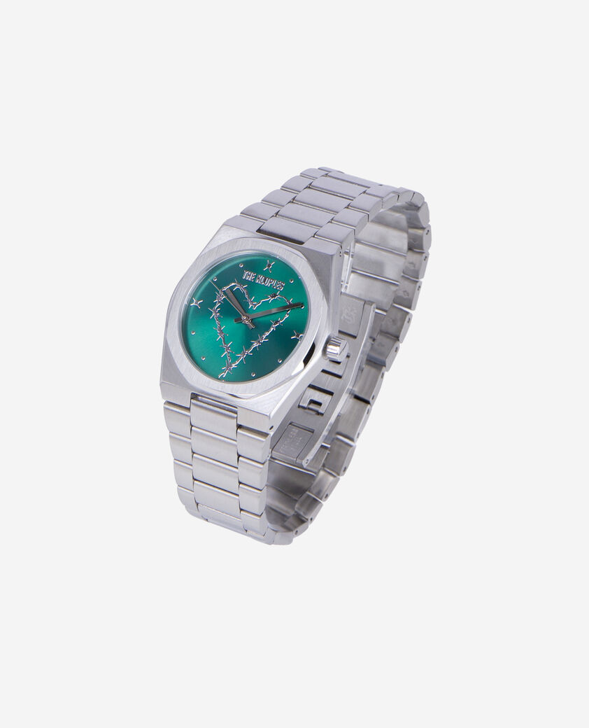The Kooples MIXTA SILVER reloj de corazón plateado con esfera verde