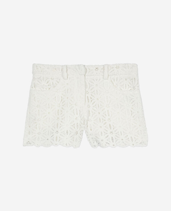 weiße shorts aus guipure