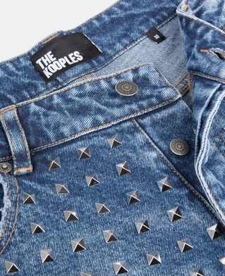 The Kooples HOMME BLUE BLEACHED / NAVY jean clout&eacute; large bleu