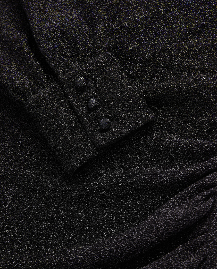 The Kooples FEMME BLACK robe courte noire effet pailleté