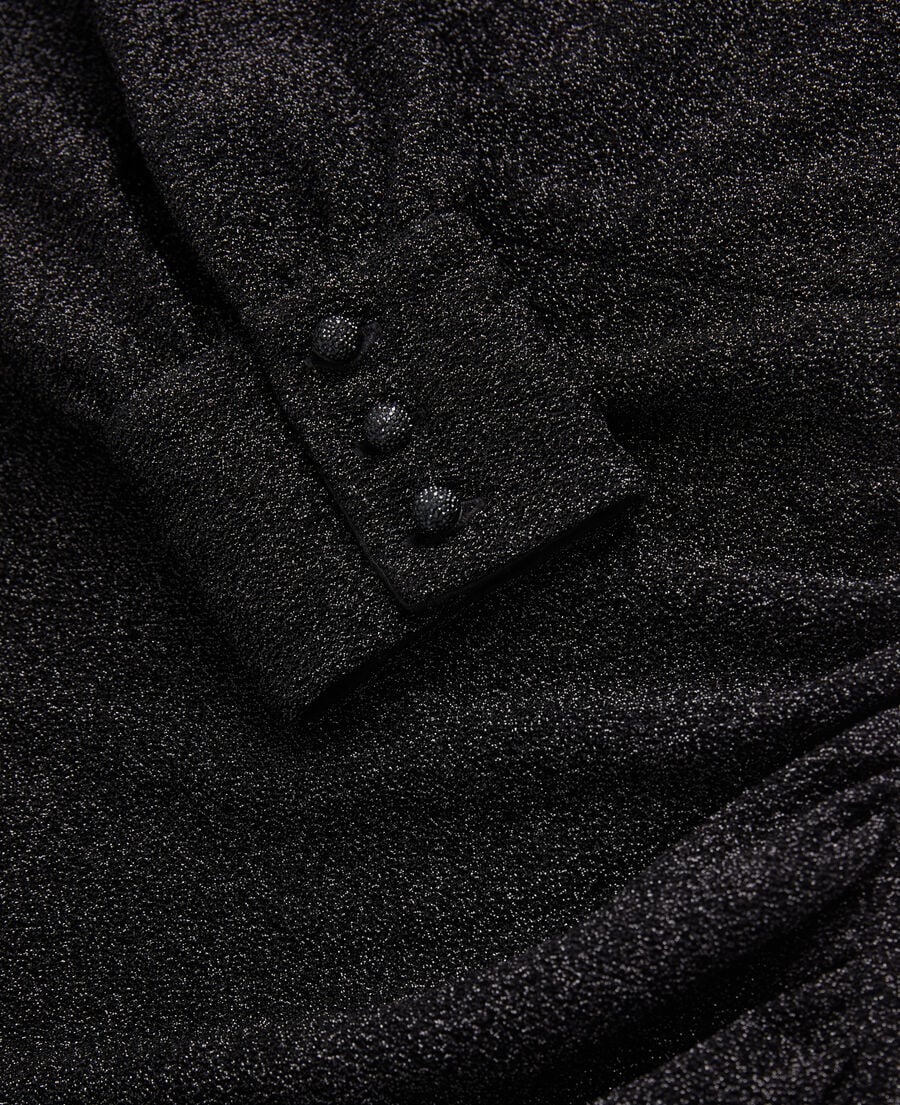 The Kooples FEMME BLACK robe courte noire effet pailleté