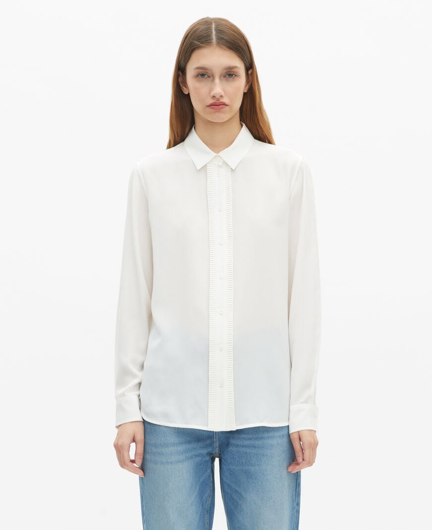 The Kooples FEMME ECRU chemise en soie écrue