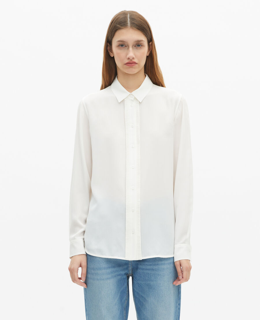 The Kooples WOMEN ECRU unbleached silk shirt
