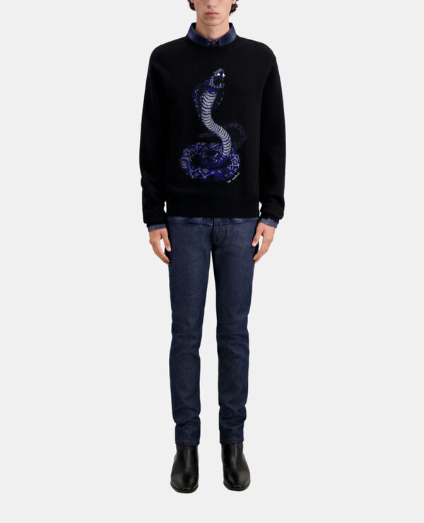 black cobra sweater in wool blend